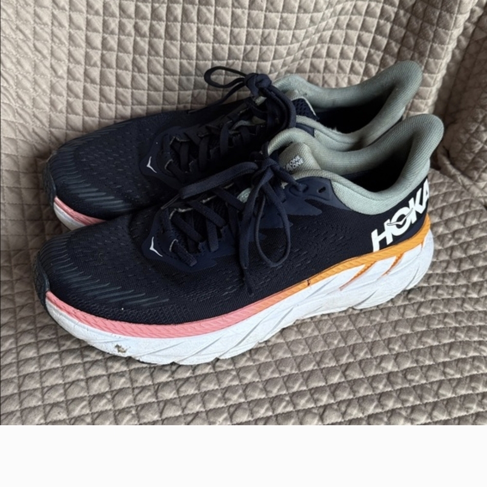 Hoka Navy and Pink Athletic Shoes - Picture 3 of 4